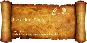 Czeider Mara névjegykártya